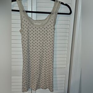 Old Navy Lace-Trim Ribbed Tank Top – Purple Floral Print – Size S/P